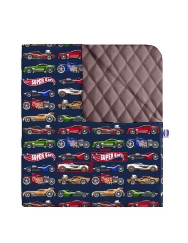 Super cars - Narzuta velvet + bawełna - dowolny rozmiar
