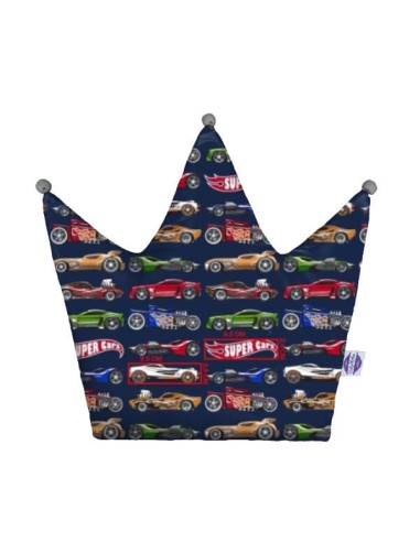 Super cars - Poduszka Dekoracyjna Korona Wafel + Bawełna 48x42 cm