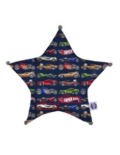 Super cars - Poduszka Dekoracyjna Velvet + Bawełna Gwiazda 45x45 cm