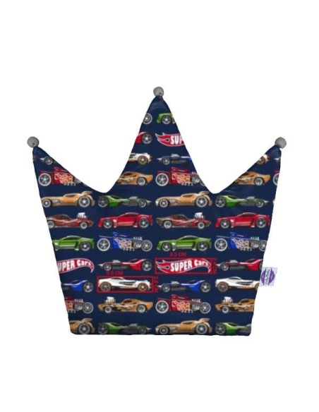 Super cars - Poduszka Dekoracyjna Velvet + Bawełna Korona 48x42 cm