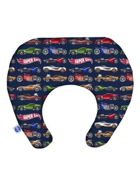 Super cars - Poduszka do Karmienia Rogal 63x59 cm - bawełna + minky