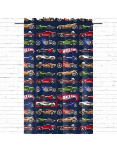 Super cars - Zasłona bawełniana dekoracyjna