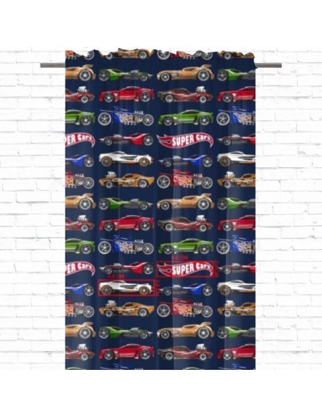 Super cars - Zasłona bawełniana dekoracyjna