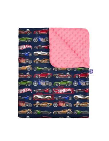 Super cars - Zestaw - Kocyk Minky + Poduszka Minky - dowolny rozmiar