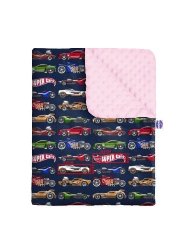 Super cars - Zestaw - Kocyk Minky + Poduszka Minky - dowolny rozmiar