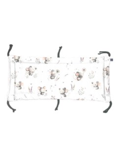 Myszki - Moduł 60x30 cm Ochraniacza na Szczebelki do Łóżeczka 60x120 cm - dwustronnie bawełniany