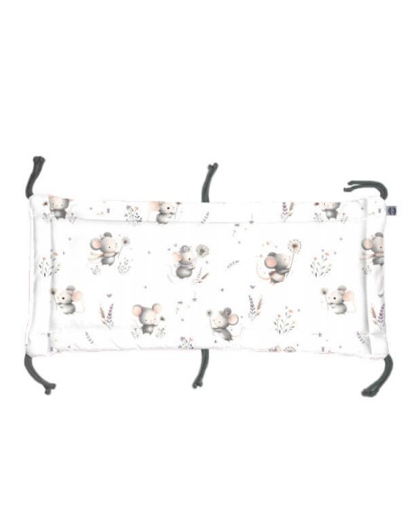 Myszki - Moduł 70x30 cm Ochraniacza na Szczebelki do Łóżeczka 70x140 cm - dwustronnie bawełniany