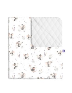 Myszki - Narzuta velvet + bawełna - dowolny rozmiar