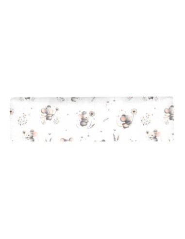 Myszki - Ochraniacz na pałąk do wózka - bawełna + velvet