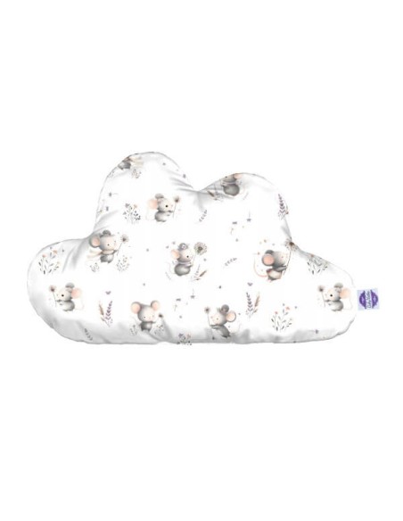 Myszki - Poduszka Dekoracyjna Bawełna + Minky Chmurka 54x34 cm