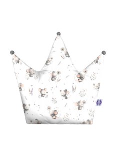 Myszki - Poduszka Dekoracyjna Bawełna + Minky Korona 48x42 cm