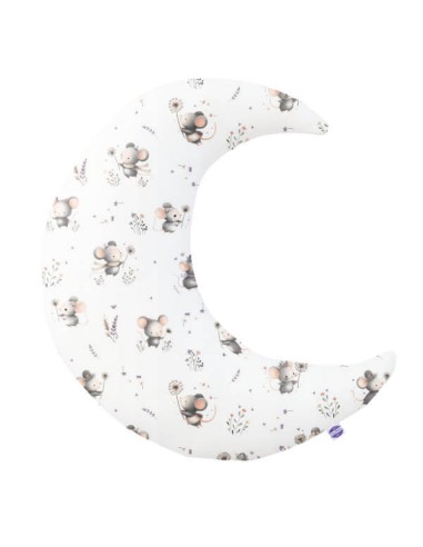 Myszki  - Poduszka Dekoracyjna Bawełna + Velvet Księżyc 45x45 cm