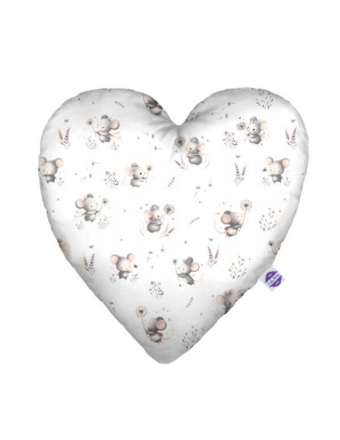 Myszki - Poduszka Dekoracyjna Bawełniana Serce 48x48 cm