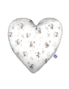 Myszki - Poduszka Dekoracyjna Velvet + Bawełna Serce 48x48 cm