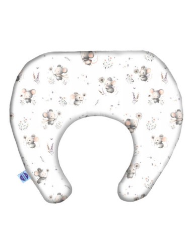 Myszki - Poduszka do Karmienia Rogal 63x59 cm - bawełna + velvet