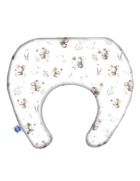 Myszki - Poduszka Podróżna Rogal 44x36 cm (+5 LAT) bawełna + minky