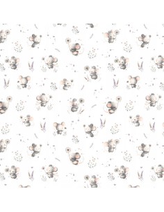 Myszki - Prześcieradło Bawełniane Bez Gumki - Dowolny Rozmiar