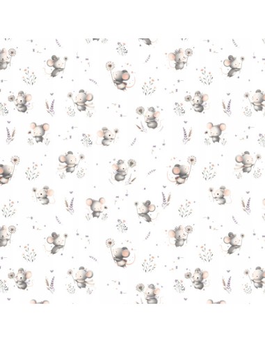 Myszki - Prześcieradło Bawełniane Bez Gumki - Dowolny Rozmiar