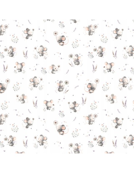 Myszki - Prześcieradło Bawełniane Bez Gumki - Dowolny Rozmiar