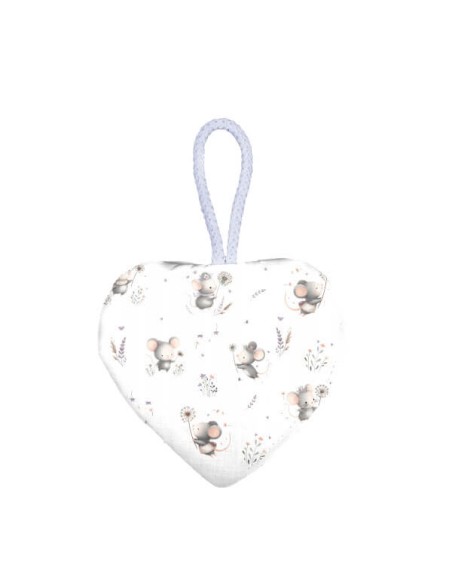 Myszki - Zawieszka dekoracyjna serduszko - 13x13 cm