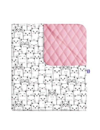 Kotek - Narzuta velvet + bawełna - dowolny rozmiar