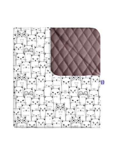 Kotek - Narzuta velvet + bawełna - dowolny rozmiar