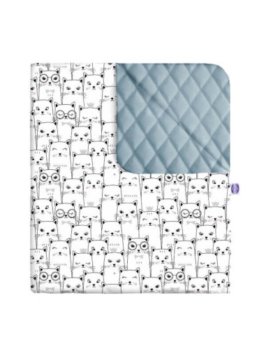 Kotek - Narzuta velvet + bawełna - dowolny rozmiar