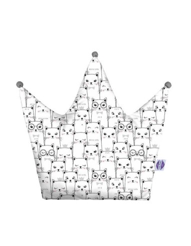 Kotek - Poduszka Dekoracyjna Velvet + Bawełna Korona 48x42 cm