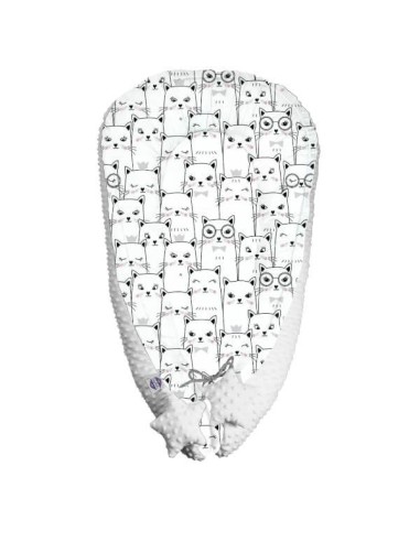 Kotek - Duży Kokon Niemowlęcy 110x70 cm Bawełna + Minky