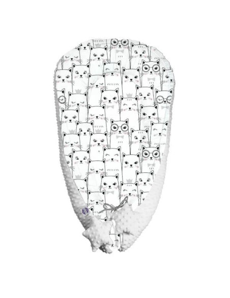 Kotek - Duży Kokon Niemowlęcy 110x70 cm Bawełna + Minky