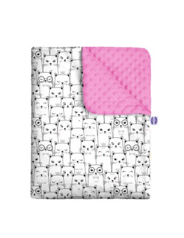 Kotek - Zestaw - Kocyk Minky + Poduszka Minky - dowolny rozmiar