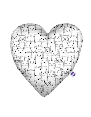 Kotek - Poduszka Dekoracyjna Bawełna + Minky Serce 48x48 cm