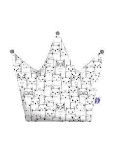 Kotek - Poduszka Dekoracyjna Bawełna + Minky Korona 48x42 cm
