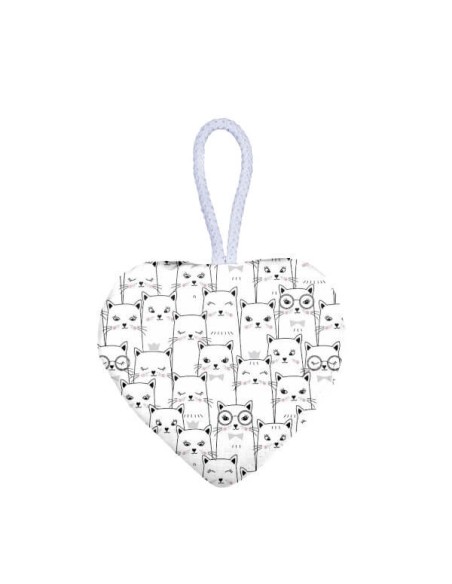 Kotek - Zawieszka dekoracyjna serduszko - 13x13 cm