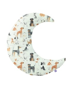 Psy - Poduszka Dekoracyjna Bawełna + Minky Księżyc 45x45 cm