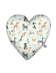 Psy - Poduszka Dekoracyjna Serce Wafel + Bawełna 48x48 cm