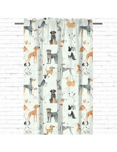 Psy - Zasłona bawełniana dekoracyjna