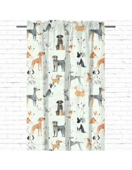 Psy - Zasłona bawełniana dekoracyjna