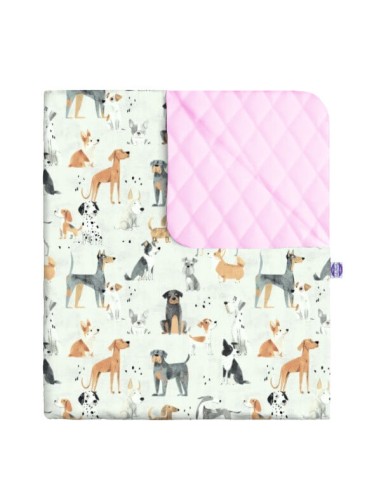 Psy - Narzuta velvet + bawełna - dowolny rozmiar