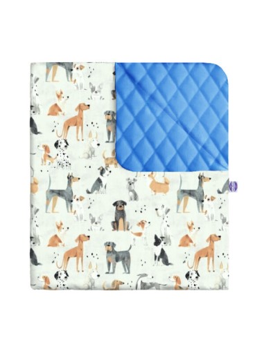 Psy - Narzuta velvet + bawełna - dowolny rozmiar