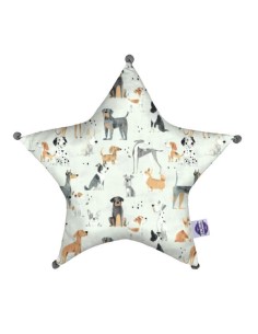 Psy - Poduszka Dekoracyjna Bawełniana Gwiazda 45x45 cm