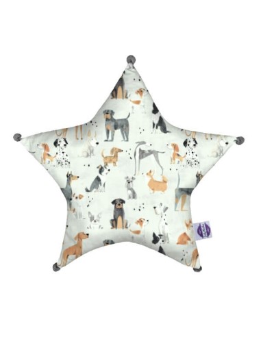 Psy - Poduszka Dekoracyjna Bawełniana Gwiazda 45x45 cm