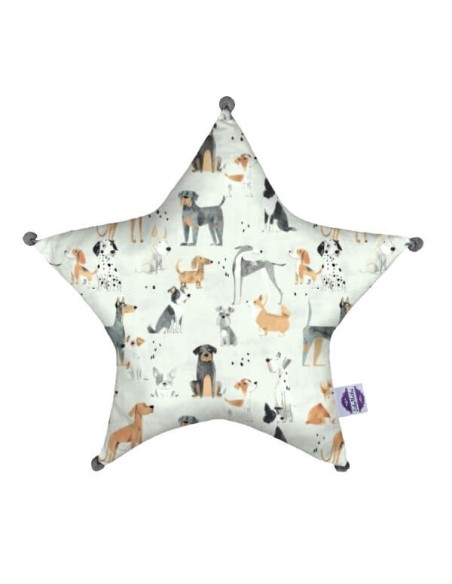 Psy - Poduszka Dekoracyjna Bawełna + Minky Gwiazda 45x45 cm
