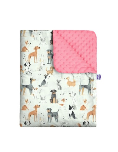 Psy - Zestaw - Kocyk Minky + Poduszka Minky - dowolny rozmiar