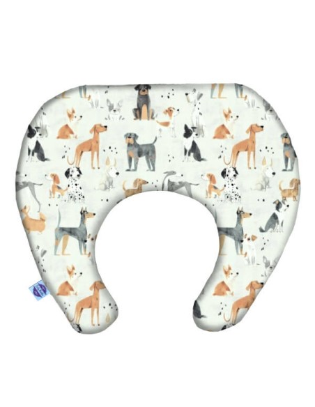 Psy - Poduszka Podróżna Mały Rogal 33x26 cm (1-4 LAT) bawełna + minky