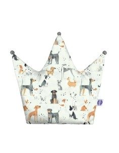 Psy - Poduszka Dekoracyjna Velvet + Bawełna Korona 48x42 cm