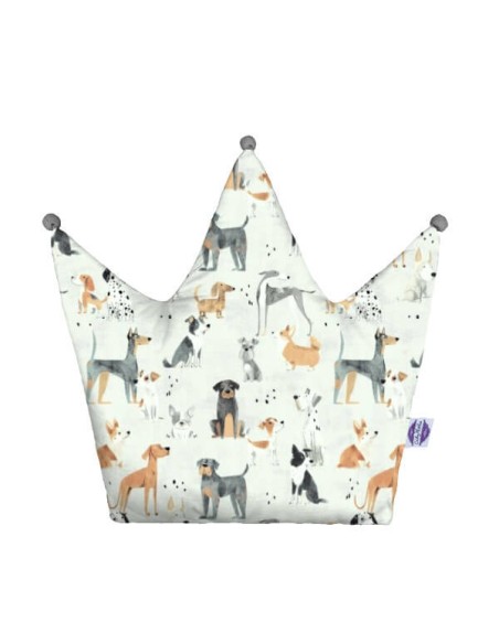 Psy - Poduszka Dekoracyjna Velvet + Bawełna Korona 48x42 cm