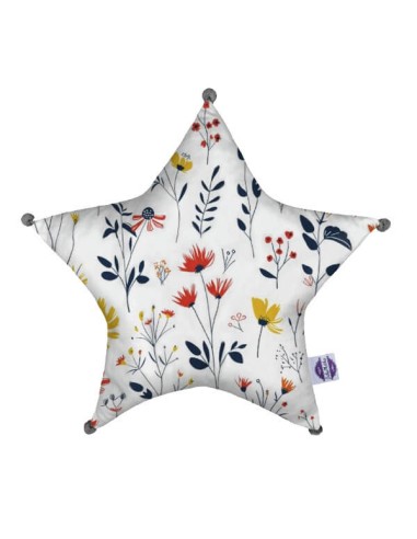 Łąka - Poduszka Dekoracyjna Bawełna + Minky Gwiazda 45x45 cm
