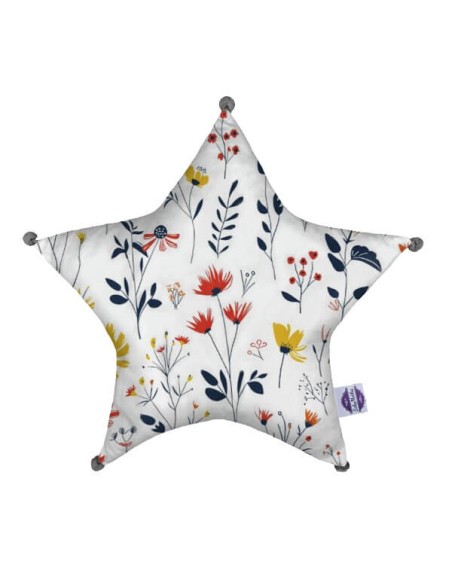 Łąka - Poduszka Dekoracyjna Bawełna + Minky Gwiazda 45x45 cm