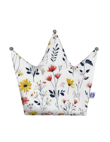 Łąka - Poduszka Dekoracyjna Bawełna + Minky Korona 48x42 cm